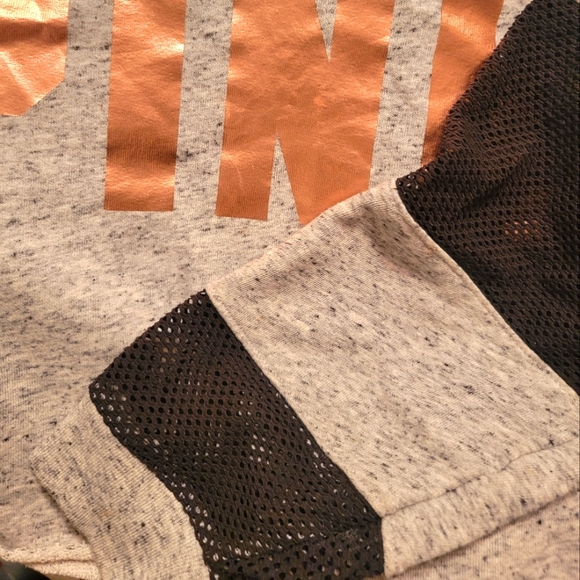 PINK Victoria's Secret Cropped mesh pullover Size S - Picture 7 of 9